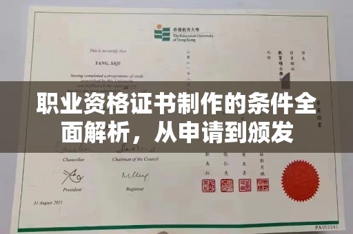 湘阴职业资格证书制作的条件全面解析，从申请到颁发